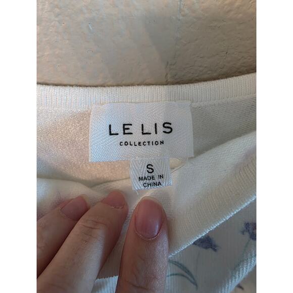 LE LIS Women's Floral Knit Spaghetti Strap Midi Dress SZ Small Feminine - Picture 5 of 7